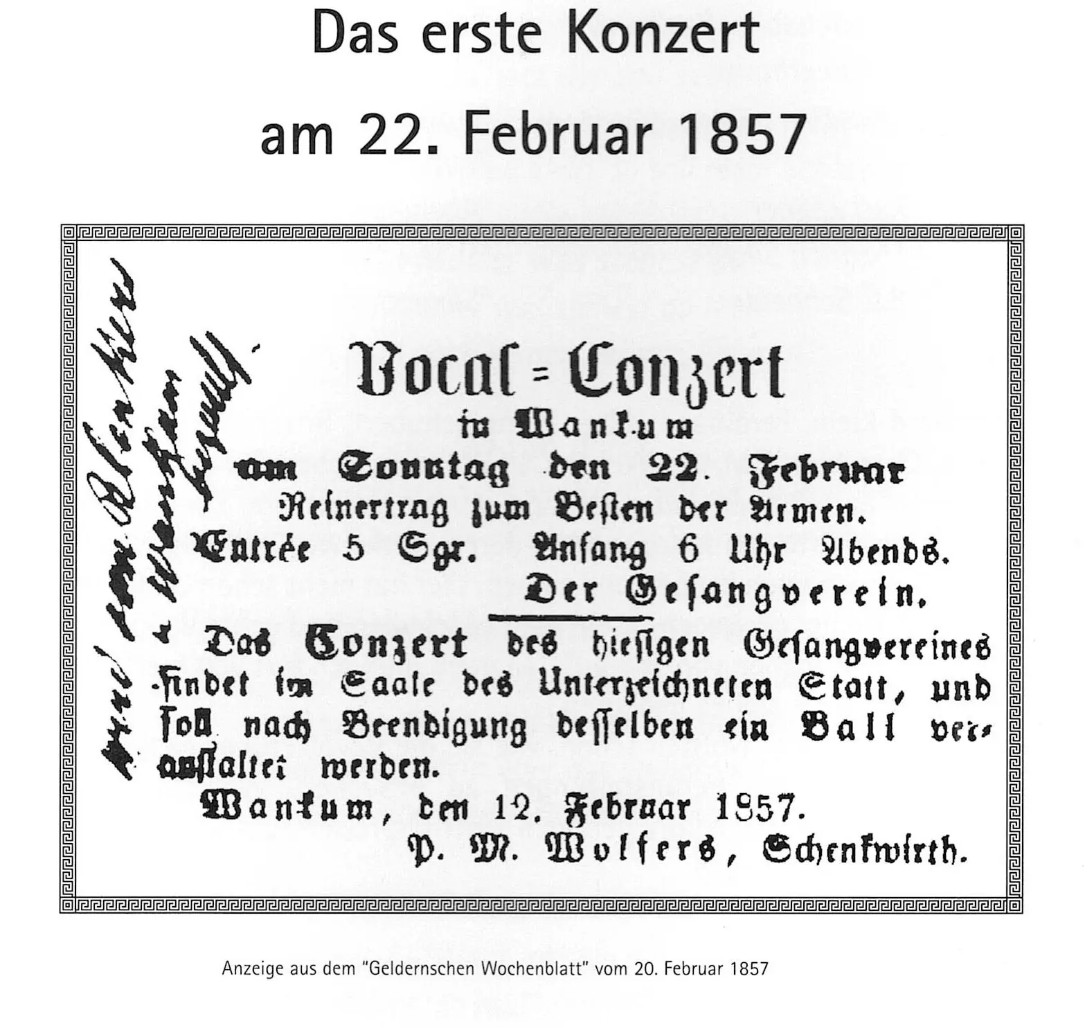 Das erste Konzert 1857